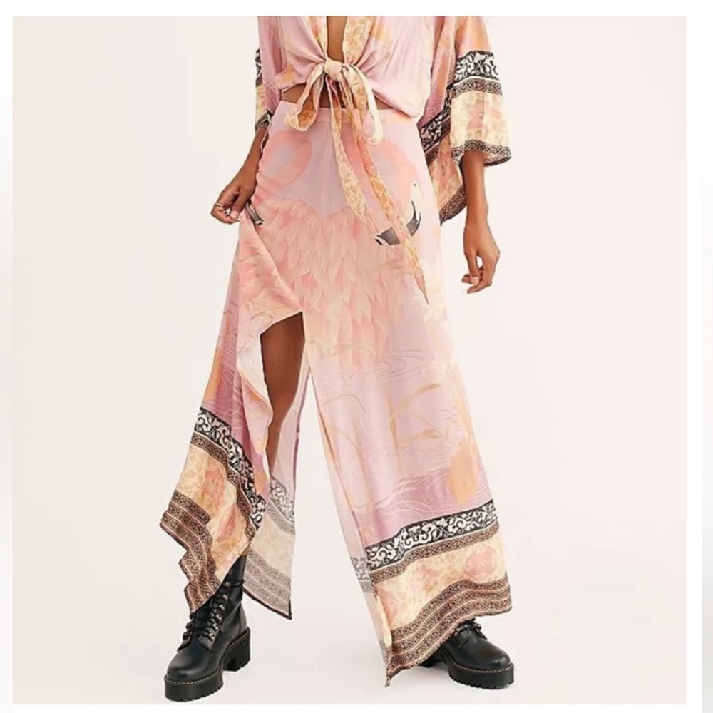 Spell & The Gypsy Collective Cherry Blossom High Slit Maxi Skirt Size Medium - Picture 2 of 12